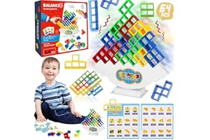 YEAHBOOM 64 PCS Tetra Tower Spiel,Tetra Tower Spiel Erwachsene,Balance Spiele für Kinder,Tetris Balance Spiel,Stapelspiel,Frosch Balance Spiel,Stapelblöcke Balancing Spiel für Jungen und Mädchen ab Jahre 5+
