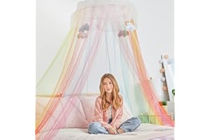 Three Cheers for Girls Make It Real Regenbogen-Baldachin - Schlafzimmerdekoration - Perfekt für Betten und Leseecken - Geschenke für Mädchen