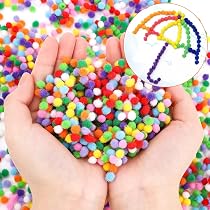 Relaxdays PON Mini Pompon, Piccole Palline Soffici Da Bricolage