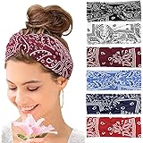Kavya Fasce Capelli Donna Largo Elastico Morbido Estate Boho Stampa Accessori Sportiva Yoga Bandana Donna Multicolore (multic