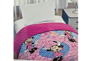 Alfionapoli Trapuntino Singolo Primaverile Estivo Morbida Microfibra - Copriletto Trapuntato Leggero MINNIE