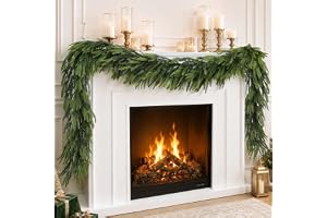 N&T NIETING Jul norfolk tallkrans för juldekoration, 25 cm | Konstgjorda konstgjorda, greenery kransar, vinter, julgirlang för bordsrock, öppen spis, inomhus, utomhus, juldekorationer