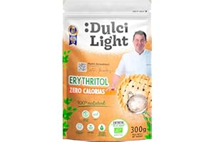 DULCI LIGHT DULCE Y FAVORABLE Edulcorante Eritritol Bio 300gr Zero DulciLight | Edulcorante 100% Natural Orgánico Ecológico Zero Calorías | Sustituto de Azúcar | Apto para dietas Keto y Cetogénicas