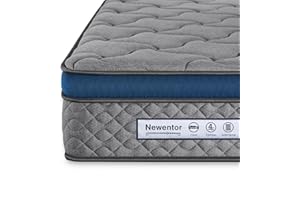 Newentor® 5ft King Mattress, 10 Inch Medium Firm Memory Foam Pocket Sprung Mattress, 7 Zone Comfort & Support OEKO-TEX Certified Mattress for Children and Adults, 150x200x25cm