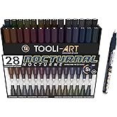 Studio Color Series Acrylic Pens Dark Night Colors 0.7mm Extra Fine Tip Rock Painting Glass Cups Wood Metal Canvas DIY Detail