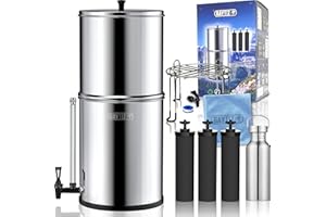 BAYTIZ ® Filtro de Agua por Gravedad 8.5 L,Purificador de Agua,Dispensador de Agua Potable,Filtros de Carbon Activado Compatibles Berkey Water Filter Purificadores Supervivencia Viaje Tapp Grifo