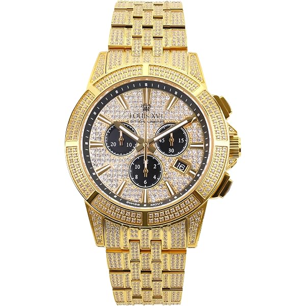 Orologio Automatico Uomo LOUIS XVI Versailles 2.0 - 43,5 Mm, Cassa Acciaio 316L, Quadrante Scheletrato Nero E Cinturino Oro - Impermeabile 5 ATM