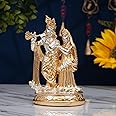 Idolkart 24K Gold and 999 Sterling Silver Coated Radha Krishnan Murti - Lada Krishnan Idol Gift Lada Krishna Statue with Miniature Skilled Craftsmanship - 6 Inch