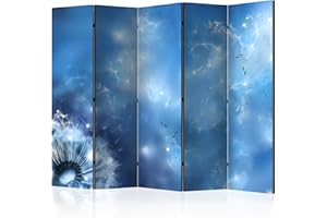 murando Decorative Room Divider Dandelion Flower 225x172 cm / 89"x68" Double-Sided Folding Screen 5 Panels Room Partition Non-Woven Canvas Print Opaque Photo Display b-A-0003-z-c