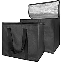 Sleekspace Large Insulated Bag for Hot or Cold Food, Foldable Cooler Bag, Thermal Bag, Shopping Bag, Picnic Lunch Bag, Frozen Food Bag, Large Pizza Bag, Instacart Shopping Bag