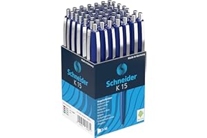 ‎SCHNEIDER Schneider 3083 K15 Druckkugelschreiber (dokumentenecht, Strichstärke: M, Schreibfarbe: blau) 50 Stück, blau