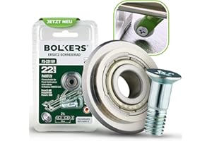 BOLKERS® ProCut Serie - Ersatz-Schneidrad 22×6×6mm Wolframcarbid Schneidrad mit Radstange - Ersatzrad für Fliesenschneider - Zum Schneiden von Fliesen, Glas, Kachel
