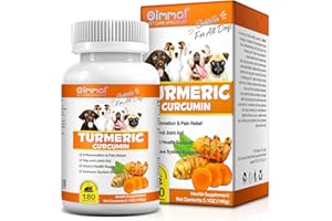 JSBNQRMZ Curcumine pour Chien 180 Comprimés - Soutien Articulaire & Anti-inflammatoire avec Pipérine - Antioxydant Naturel pour Digestion et Système Immunitaire - Haute Biodisponibilité, Sans Additifs