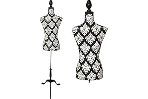 Salco Clarie Schneiderbüste Black & White Mannequin Dekobüste höhenverstellbar Holzstativ