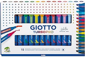 Giotto AstuccioTurbo Pro 15 Pz Pennarello Doppia Punta
