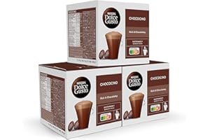 NESCAFÉ DOLCE GUSTO NESCAFÉ Dolce Gusto Chococino - Cápsulas de Café, 48 Cápsulas (3x16) - 24 Tazas de Café (2 cáps. por taza) - Bebida chocolateada - Originales para cafeteras Dolce Gusto