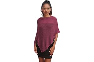 creazioni unique Poncho Bolardo de Mujer Elegante de Ceremonia o Noche - Poncho Mujer Verano y Primavera de Red de Viscosa Térmica con Esencia de Flor de Cerezo