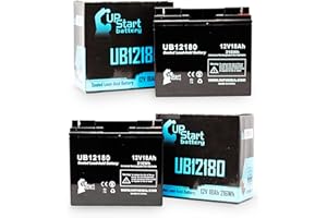 UPSTART BATTERY 2x Pack - Replacement for APC SMART-UPS SUA1500 Battery - Compatible UB12180 Universal Sealed Lead Acid Battery (12V 18Ah 18000mAh T4 Terminal AGM SLA)