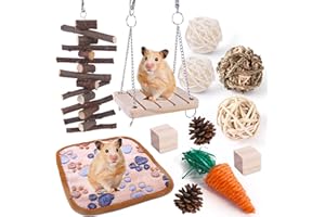 WSNDM Juguetes para Masticar Hámster, 12pcs Pequeños Animales Juguetes, Juguetes De Madera De Pino Natural, Juguetes Molares, Juguetes De Madera, Aplicable a Conejos, Hámster, Ardilla, Loros (12pcs)