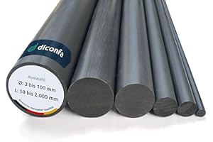diconfa asta tonda in PVC rigido grigio scuro SU MISURA - SELEZIONE: Ø 4 x 200mm - Ø: da 3mm a 100mm - LUNGHEZZA: da 50mm a 2000mm asta in plastica sbavata materiale solido stabile ai raggi UV