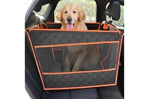 pecute Hunde Autositz XL 70 * 61 * 55 cm, Verstärkter Hundesitz Auto für Mittlere und Großer Hunde mit 4 Befestigungsgurten für Extra Stabiler, Hundebox Mittlere Hunde für den Rücksitz im Auto