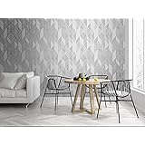 Superfresco Silver Milan Geometric Wallpaper | Paste The Paper Application | Silver Geometric | Eco-Friendly