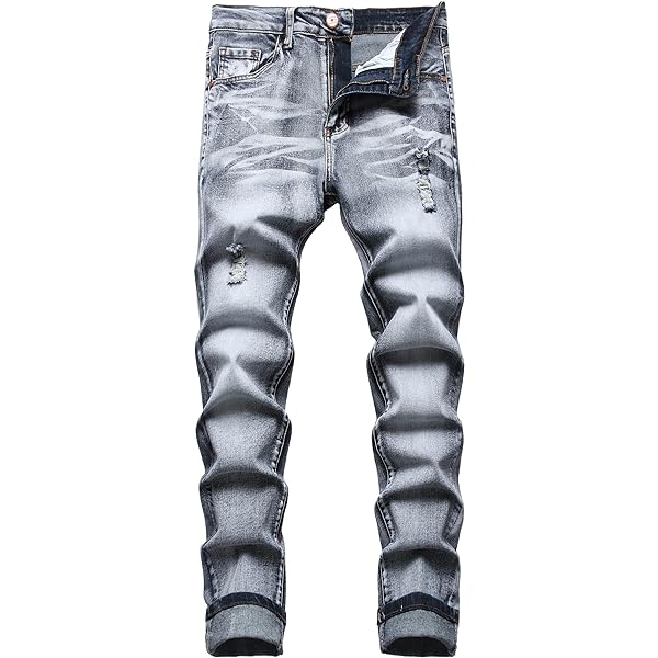 Qazel Vorrlon Men’s Skinny Jeans – Stretch Denim, Washed Blue, Slim Fit With Five Pockets - View #5