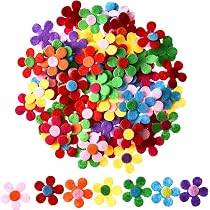 Sumind Filz Blumen für Kunst und Handwerk, 100 Stück in verschiedenen Farben, ideal für DIY Projekte, Blumig, Unisex, Mehrfarbig Küche, Haushalt & Wohnen