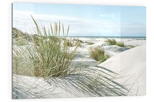 DEQORI Küchenrückwand Glas | Motiv Dünen an Nordseeküste | 60x40 cm | Bad- oder Herd-Rückwand | Herdblende Spritzschutz für Küche & Badezimmer | Moderne Deko für Fliesenspiegel