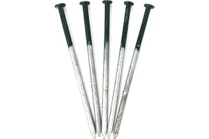 GardenPrime 50x (1.7kg) Half-Green, Extra Heavy Duty Artificial Grass Nails 6mm x 150mm, Round Head Nails for Installation of Fake Lawn on Hardcore (50, Half Green, Galvanised)