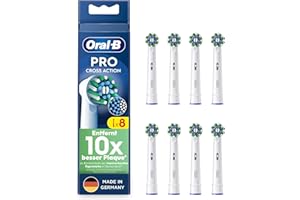 ‎ORAL-B Oral-B Pro CrossAction – ORIGINAL Aufsteckbürsten für Elektrische Zahnbürste – Überlegene Zahnreinigung, Ersatzbürsten mit Innovativen X-Borsten, Zahnbürstenaufsatz – Weiß, 8 Stück