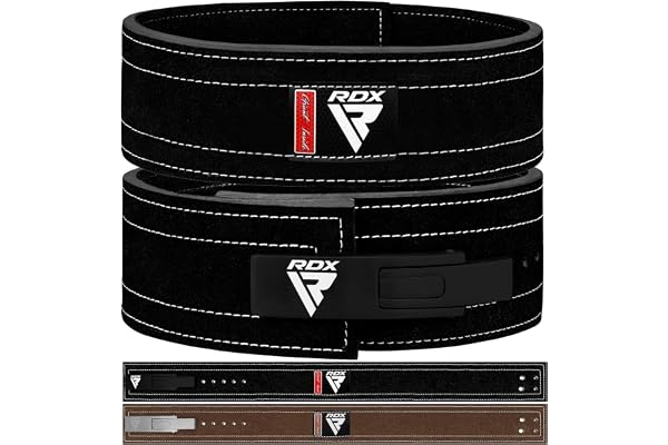 RDX 10mm Ceinture Musculation Levier Boucle, Approuvé IPL USPA, 10 Trous Réglables, 4” Ceinture Cuir Powerlifting Haltérophilie Weight Lifting Belt, Lombaire De Maintien, Fitness Gym Levage Deadlifts