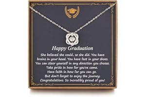 TISSGIRL Graduation Gifts for Her 2024 College, Sterling Silver 2 Infinity Heart Necklace, Inspirational Graduation Gift, High School Graduate Gifts for Best Friend or Daughter