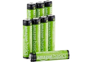 Amazon Basics Uppladdningsbara AAA-batterier med hög kapacitet, NiMh, förladdade, 8-pack (utseendet kan variera)