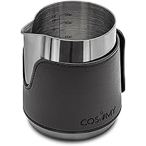 Lattiera Professionale Cosumy In Acciaio Inox 350ml - Con Beccuccio Latte Art E Rivestimento Antiscotta