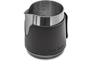 Cosumy Jarra Leche Barista 500ml - Para Espuma en Acero Inoxidable - Jarra para Leche Pequeña con Marca de Medición - Sin Asa para Latte Art - Accesorios Cafetera