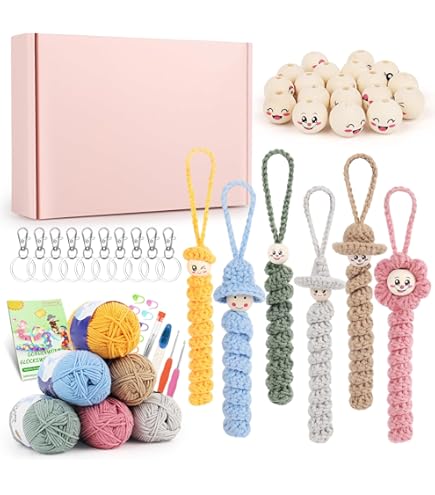 Coopay Haakset voor beginners, tas met haak van 4,5 mm, handleiding (mogelijk niet beschikbaar in het Nederlands), 5 mm dikke wol voor haken, kleine handtas, creatieve cadeaus voor meisjes, familie