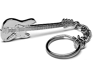 Gifticuffs Bass Guitar Metal Keyring Jazz Bass Model With Gift Pouch