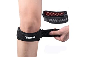 Yoassi 2PCS Tutore Ginocchio Cinturino Ortopedico Sottorotuleo Ginocchiera Fascia Regolabile Supporto per Rotula in Silicone, Tutore Tendine Rotuleo per Baseball Pallavolo Tennis Jogging