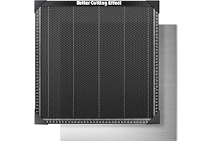 Ortur Table en nid d'abeille pour gravure laser, plan de travail laser en nid d'abeille, 400 x 400 mm pour machine à couper le CO2/graveur avec pince réglable