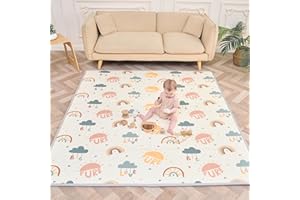 SUPERBE BEBE Reversible and Non-Toxic Thick Foldable Waterproof Foam Baby Play Mat 150x180x1cm. Floor Mat for Kids Toddlers Children. for Boy or Girl Child's Room. Extra Large Size