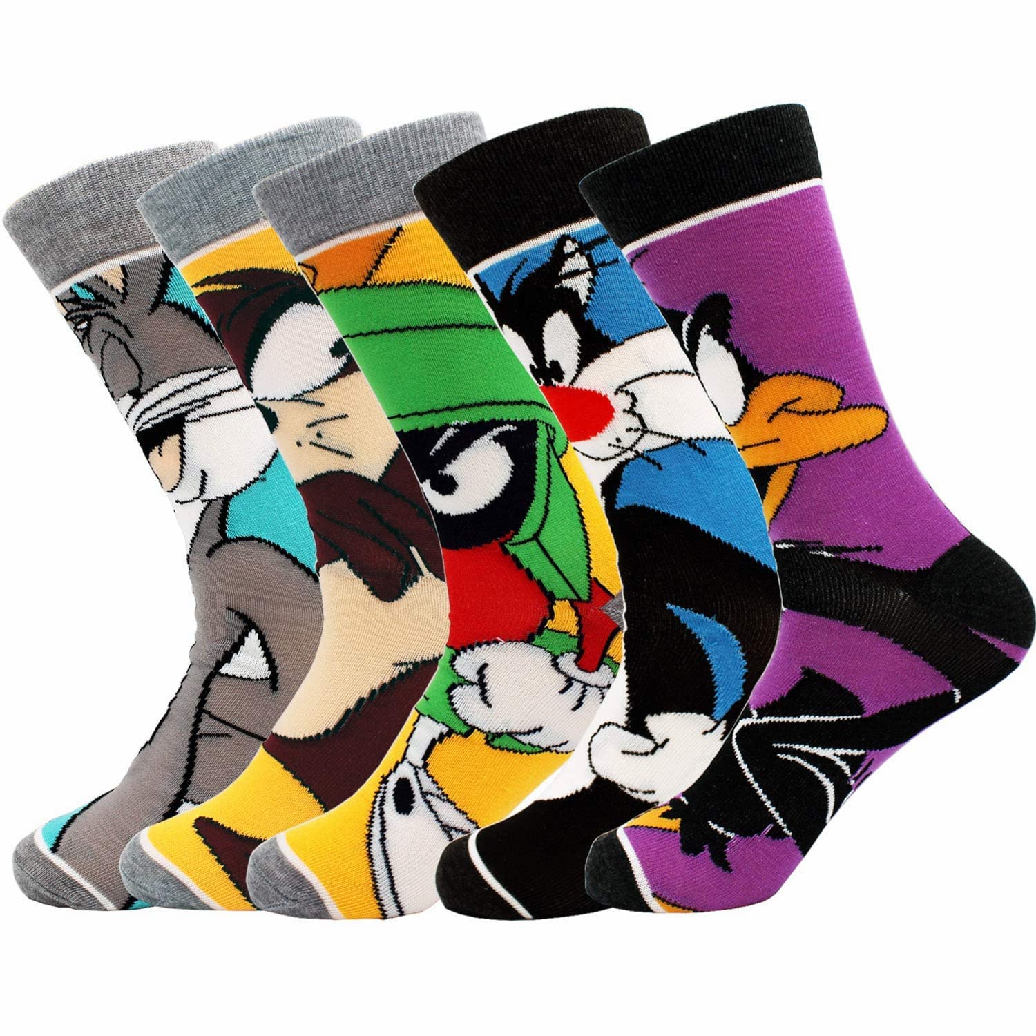 NALACAL Funny Mens Colorful Dress Socks - Fun Novelty Patterned Cotton Crazy Design Socks(4 Packs): Buy Online at Best Price in UAE - Amazon.ae 3