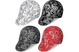 Mepase 4 Pcs Welding Caps Welding Hats for Men Women Welder's Cap Flame Resistant Welding Helmet Liners Welding Accessories