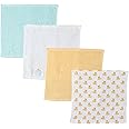 Hudson Baby Duck Print Woven Terry Washcloths 4-Pieces, Multicolor