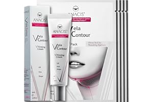 Anacis Double Chin Solution - Neck Loose Sagging Skin Lifting Tightening Firming Face Shaping. Vela Contour (CREAM+MASKS)