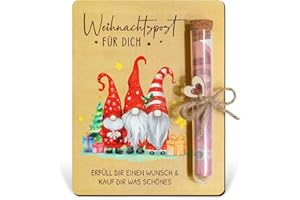 BOFUNX Weihnachten Geldgeschenk Verpackung Holz Karte mit Reagenzgläser Weihnachten Geschenke Weihnachten Geld Gutschein Verpackung Nikolaus Geschenke