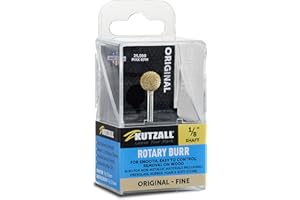 Kutzall Original Sphere Rotary Burr, 1⁄8" Shaft, Fine - Woodworking Attachment for Dremel, Foredom, DeWalt, Milwaukee Tools. Abrasive Tungsten Carbide Coating, 3⁄8" (9.5mm) Head Diameter, S-38-EG
