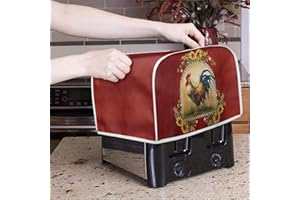 Poceacles Pollo Fiori Stampato Tostapane Coperchio 4 Fette, Tostapane Protettore Antipolvere Piccolo Elettrodomestico Coperchio Antipolvere, Protezione Impronte Digitali, M