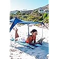 SUN NINJA Pop Up Beach Tent Sun Shelter UPF50+ with Sand Shovel, Ground Pegs and Stability Poles, Outdoor Shade for Camping Trips, Fishing, Backyard Fun or Picnics (Royal Blue)
