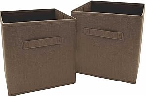 Clay Roberts Aufbewahrungswürfel, Aufbewahrungsboxen, 2 Stück, Braun, Stoffkorb-Set für Aufbewahrungseinheiten, 25 cm x 25 cm x 25 cm, braune Körbe, Boxen, Box, Einheit Würfel